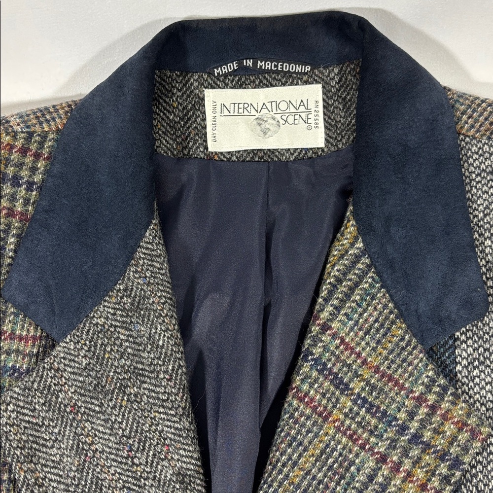 International Scene Vintage Patchwork Wool Blazer… - image 5
